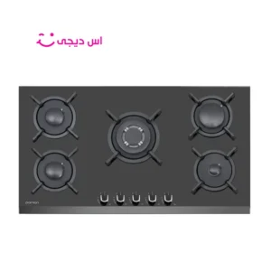 اجاق گاز شیشه ای 5 شعله پرنيان استيل کد PB 5215