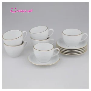 سرویس ۱۲ پارچه قهوه خوری خط طلا لیمون